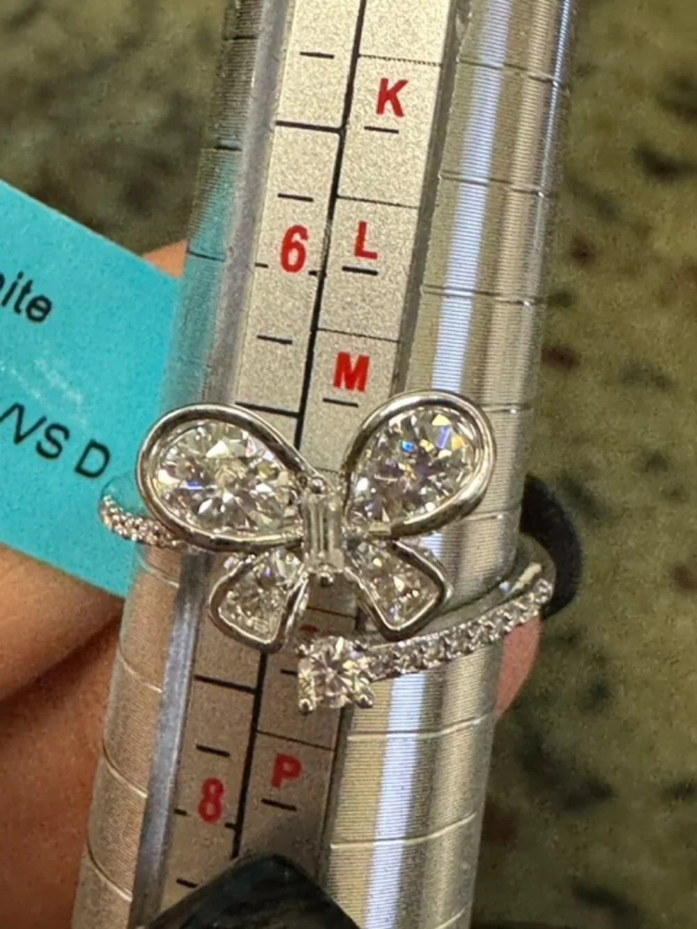 925 Sterling Silver 1.43 CT Stunning Moissanite Butterfly Ring - Size 7 NWT